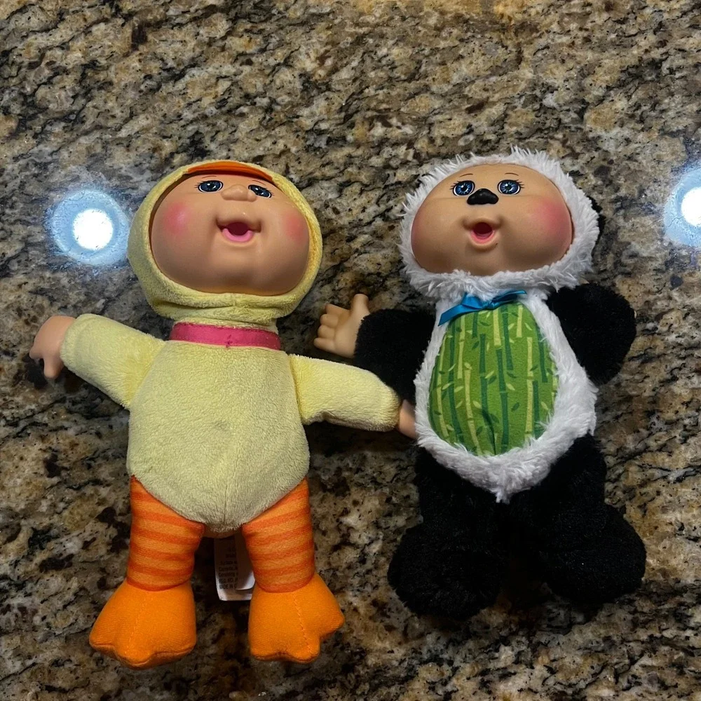 Cabbage Patch Kids Cuties Duck and Panda Plush Dolls 9 Inch‎ Lot of 2 2015 2016